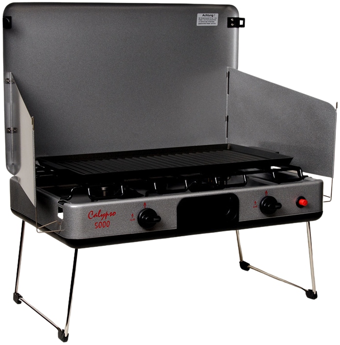 FALTBARER GASKOCHER MIT GRILLPLATTE HPV CALYPSO 5000 50 mbar AUSGANG Product image
